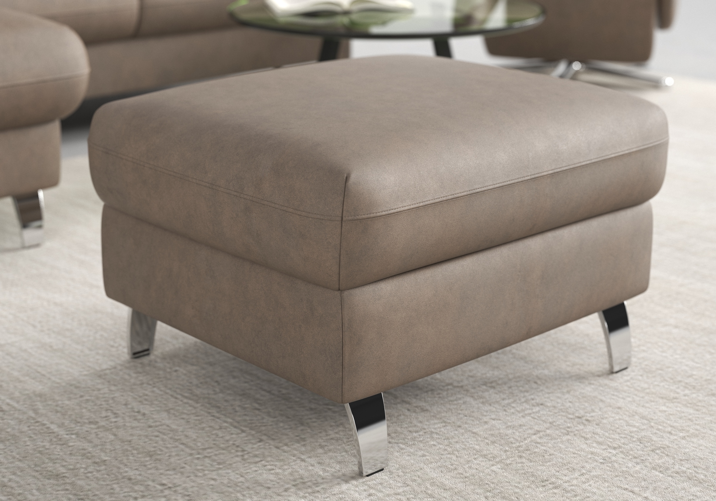 sit&more Stauraumhocker »Grenoble« mit Stauraum und satinierten Füssen