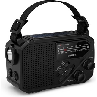 Radio Philips portable TAR1609 avec lampe torche Noir