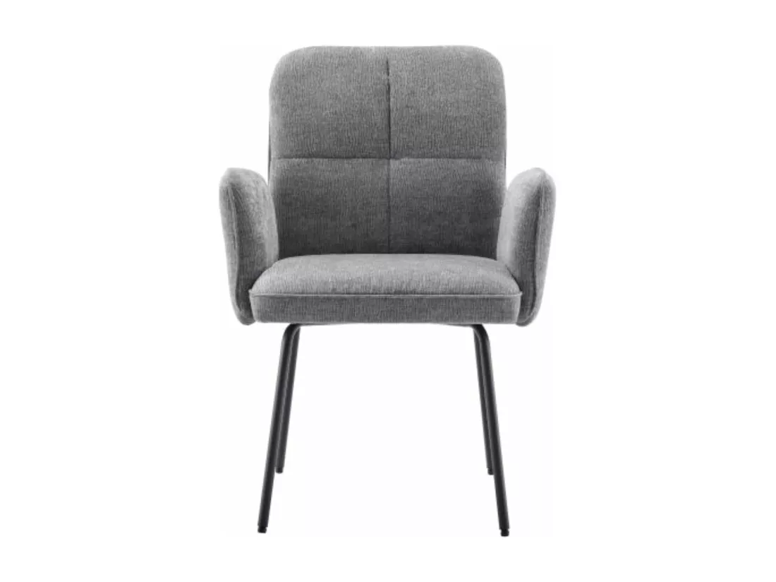 Fauteuil à coussins larges gris - 6 pièces,d67cm×h52cm
