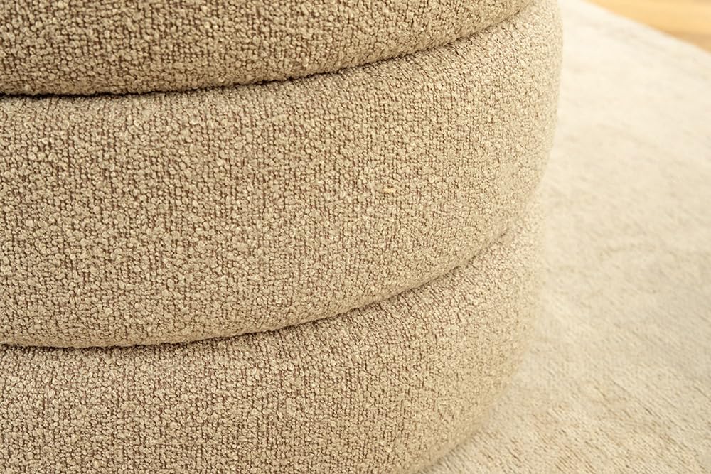 Riess Ambiente Extravagante Polsterbank Vogue - 115cm - Taupe - Bouclé - Sitzbank mit Stauraum