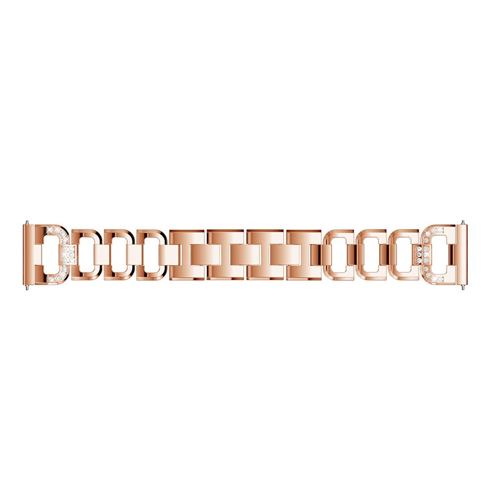 Fitbit Versa / Versa 2 / Versa Lite Edelstahl Schmuckarmband mit Glitzersteinen - Roségold