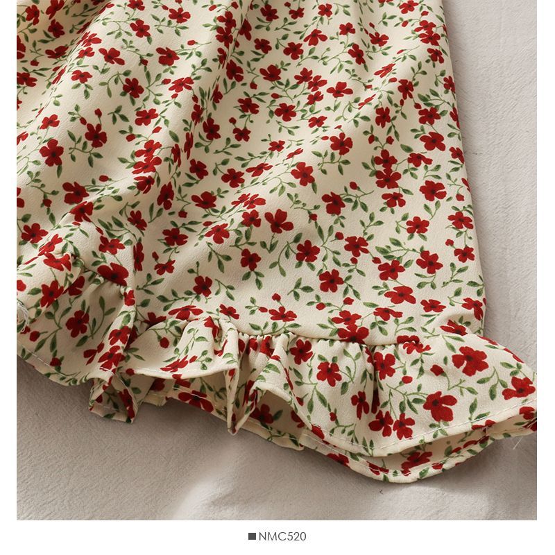 Lemongrass - Mini-jurk met spaghettibandjes en bloemenprint