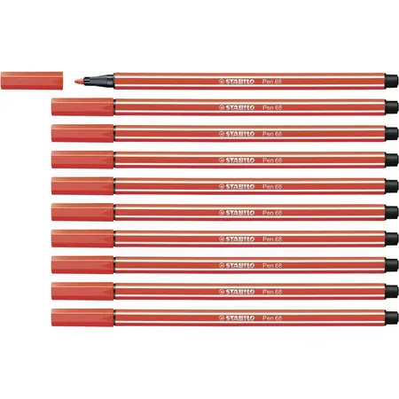 Premium-Filzstift - STABILO Pen 68 - 10er Pack - hellrot