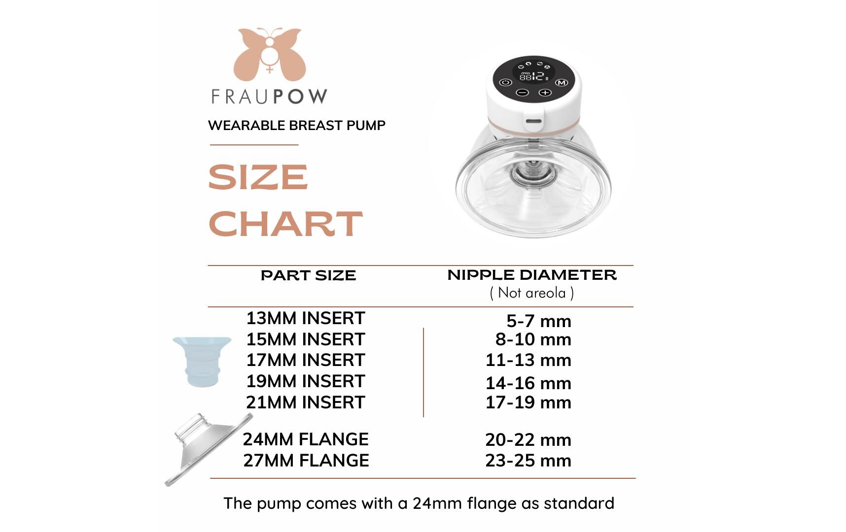 Brusthaube 27 mmZur Verwendung mit der Fraupow Wearable Pump