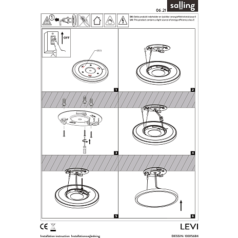 Levi væg- og loftlampe - hvid
