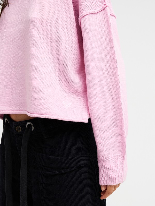 Something Cute Pull à col rond Rose Femme