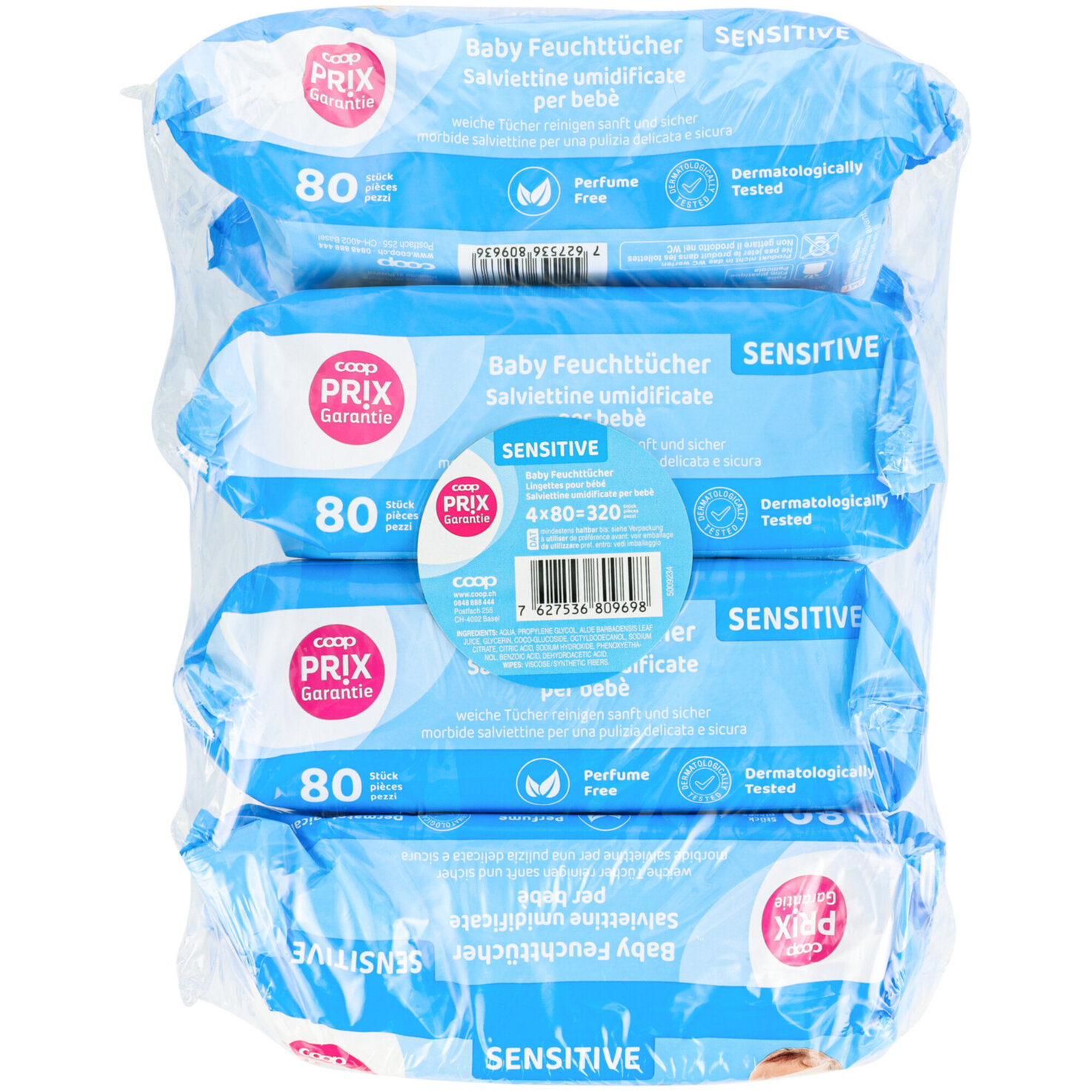 Prix Garantie Baby Feuchttücher Sensitive 4x80 Stü