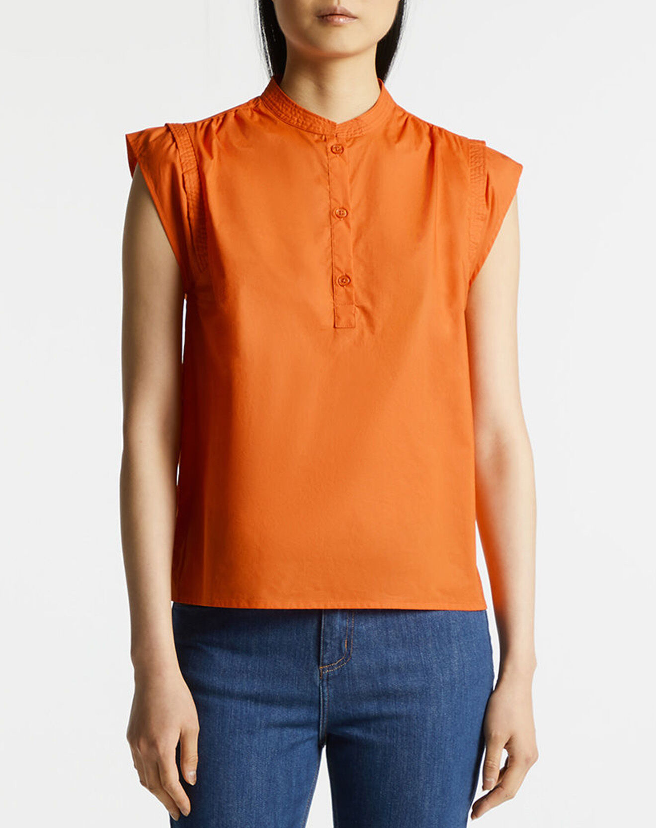 Galeries Lafayette Blouse en Coton MC orange