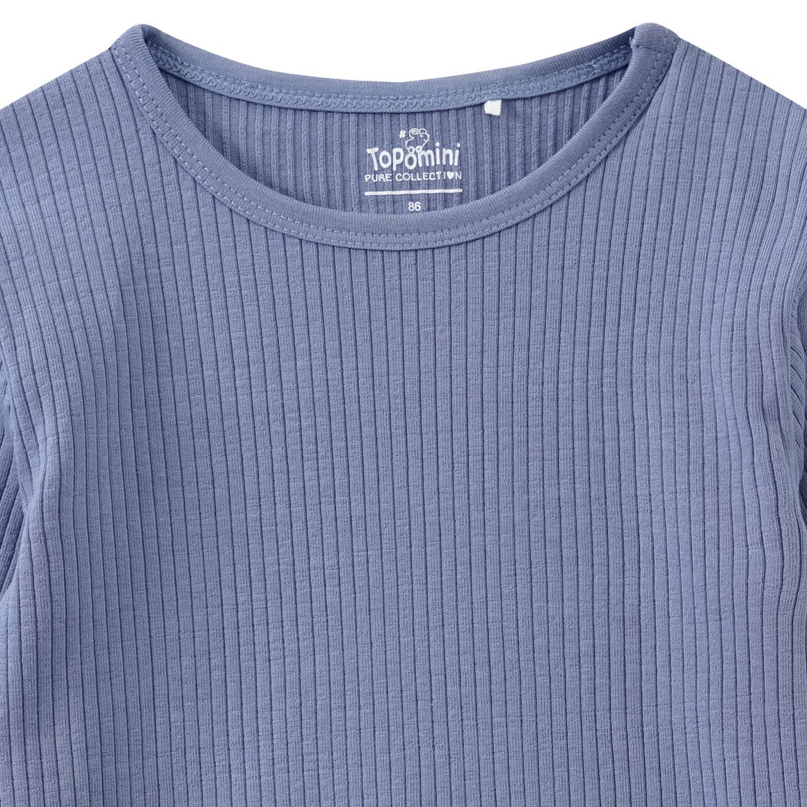 Topomini Pure Collection Baby Langarmshirt mit Rippstruktur dunkelblau