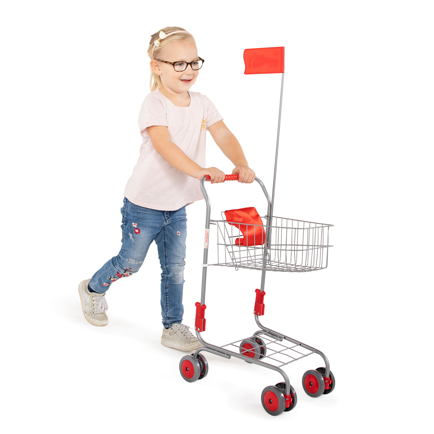 Small Foot-Winkelwagen met Poppenzitje en Vlag