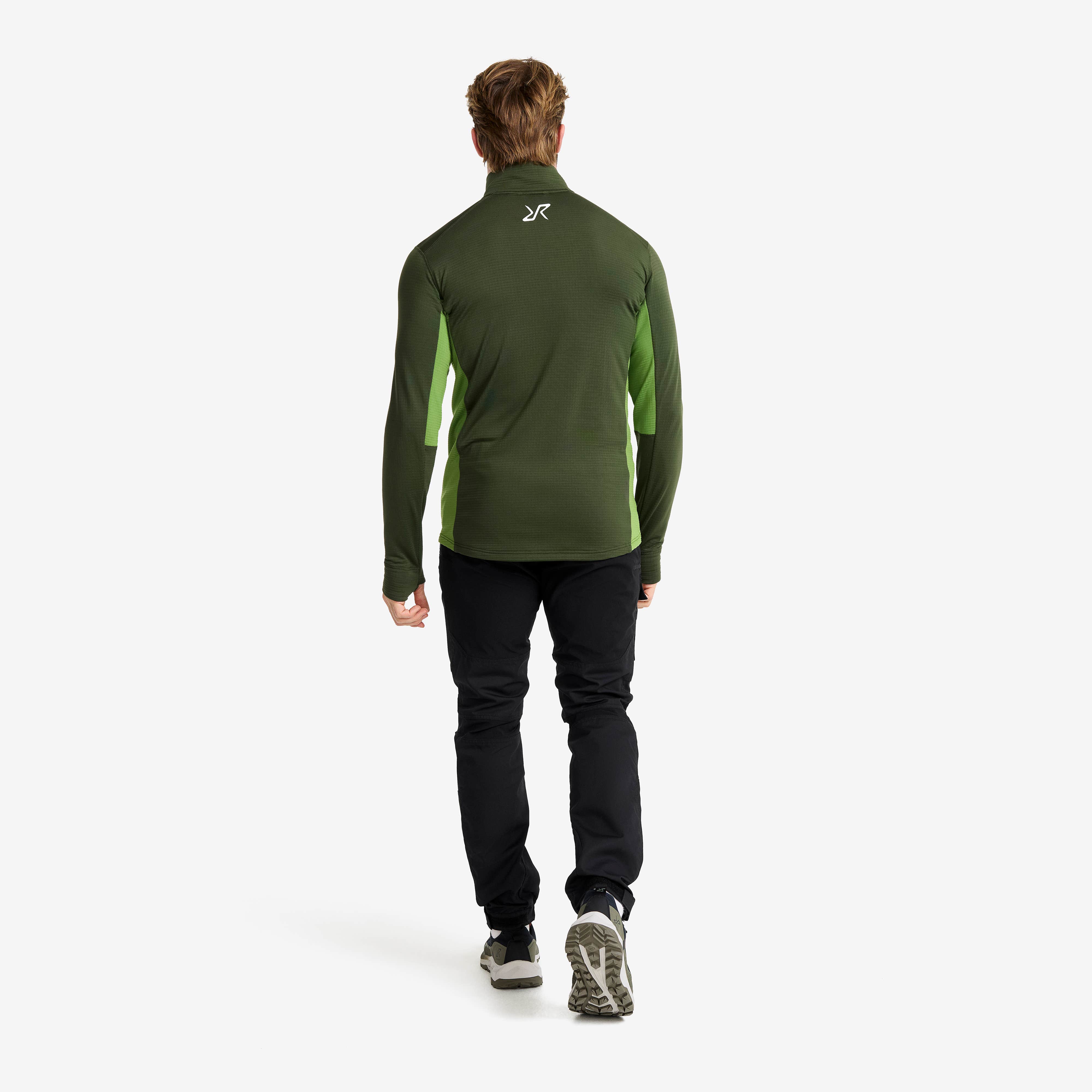 Waffle Full-zip Fleece Herre Forest Green