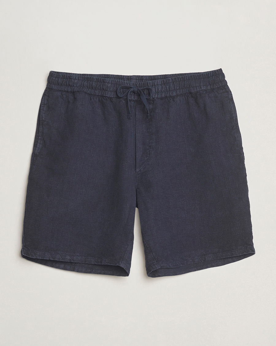 A Day's March Ipu Linen Drawstring Shorts Navy