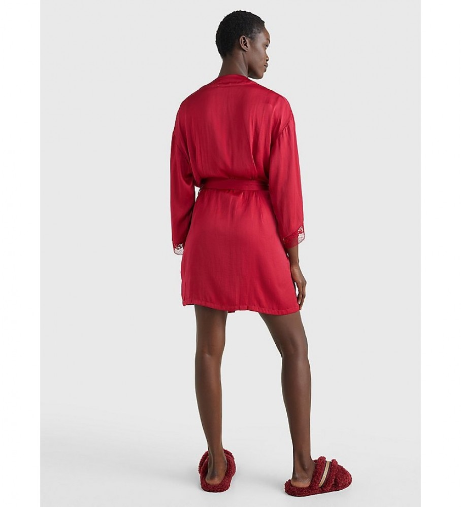 Robe estilo quimono bordô da Tommy Hilfiger