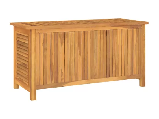 Boîte de rangement jardin et sac 114x50x58 cm bois massif teck