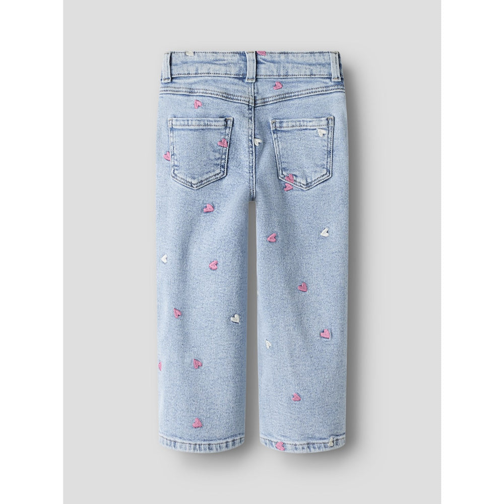 Køb Name It Light Blue Bleached Denim Nmfrose Wide Emb Jeans 2633-Fr Noos