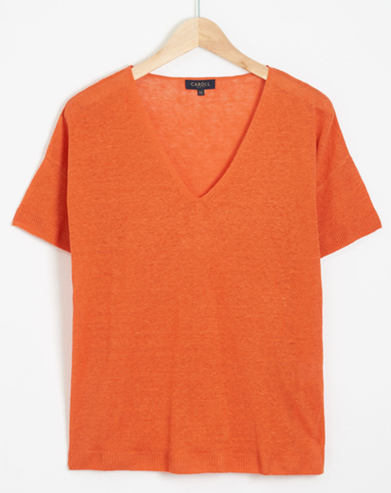 Caroll Pull 100% Lin Aurore coquelicot