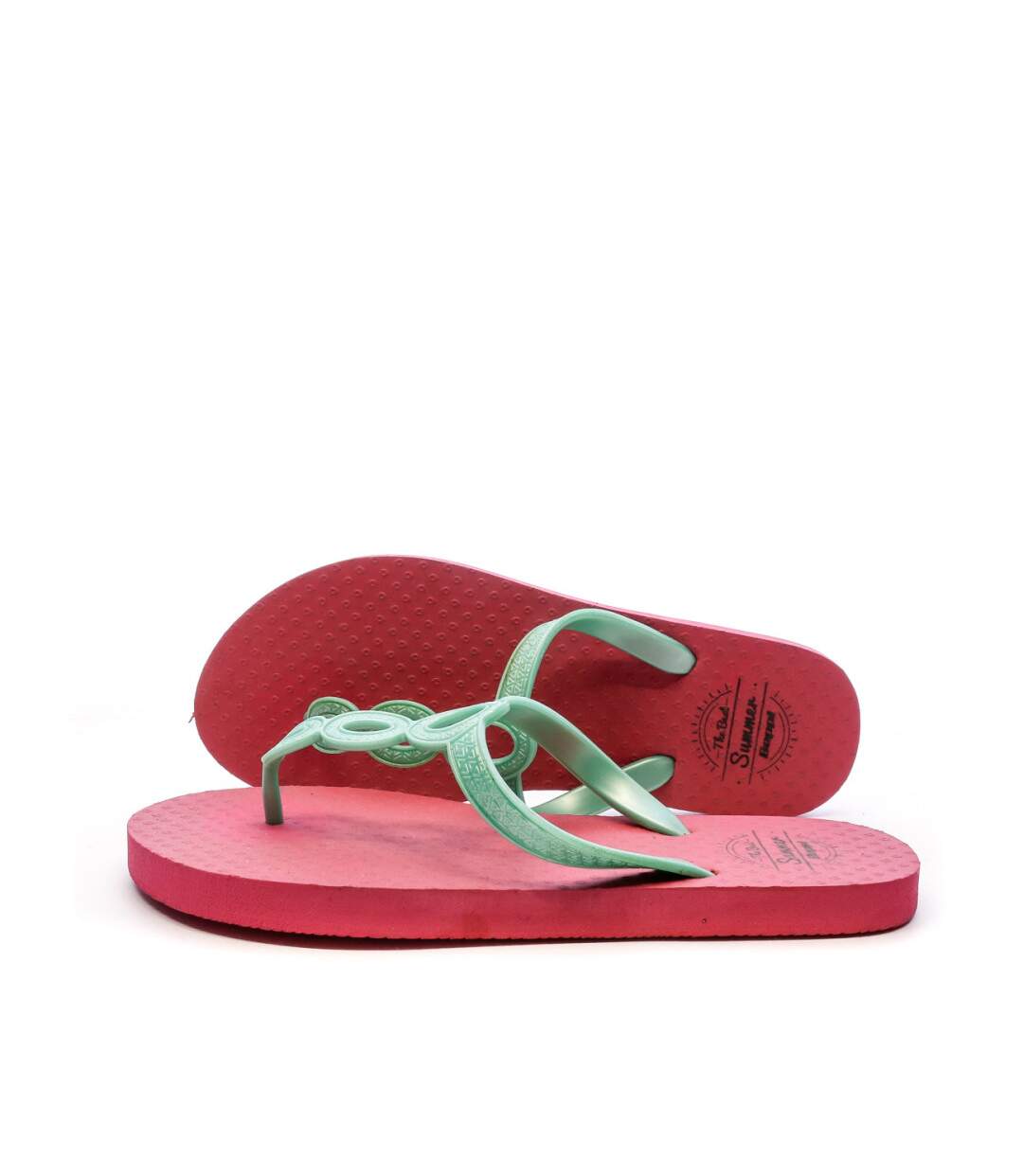 Tongs Rose/Vert Femme Beppi
