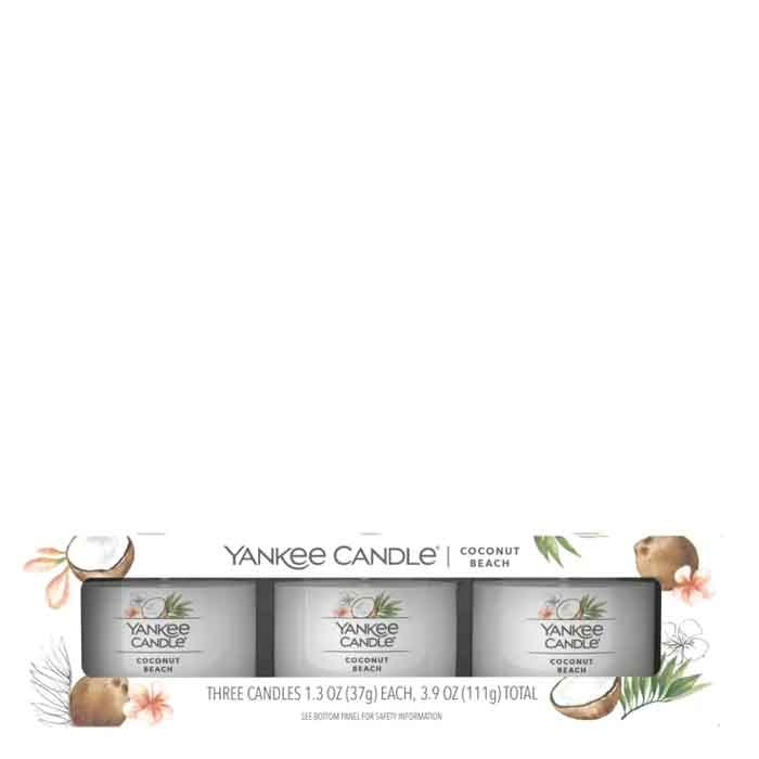 Coffret bougies votives - Plage de noix de coco - 3 x 37 g