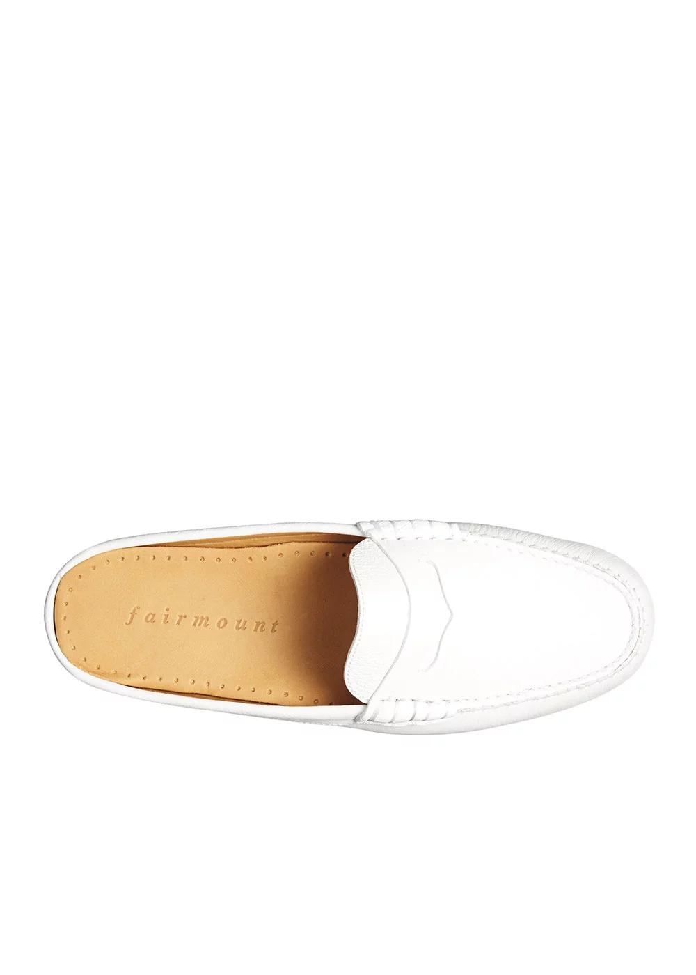 MOCASSIN MULE DRIVER CUIR BLANC