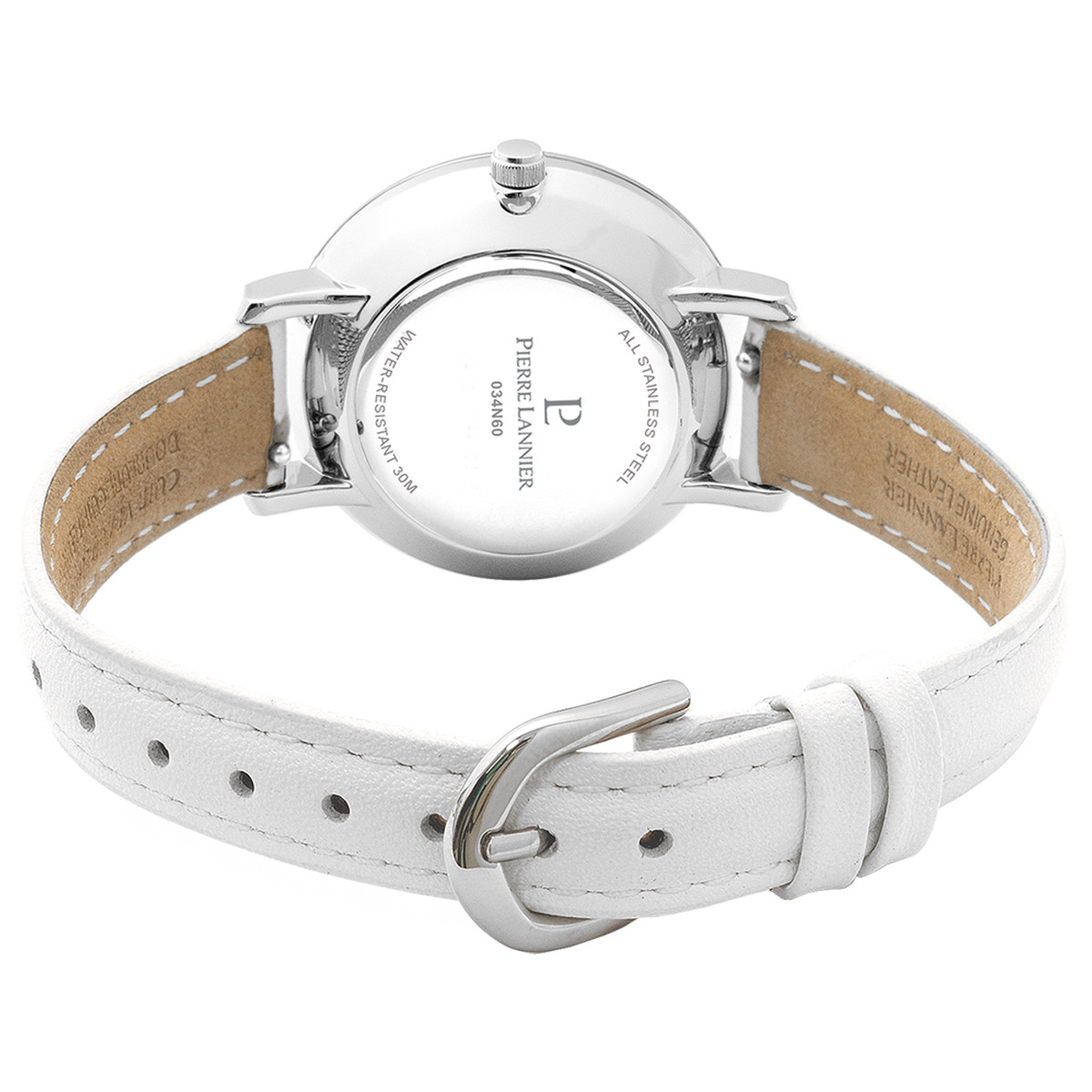 Montre PIERRE LANNIER Chouquette femme bracelet cuir blanc