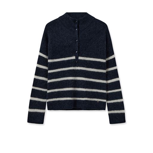 Mos Mosh Bryna Thora Stripe Striktrøje, Salute Navy, S