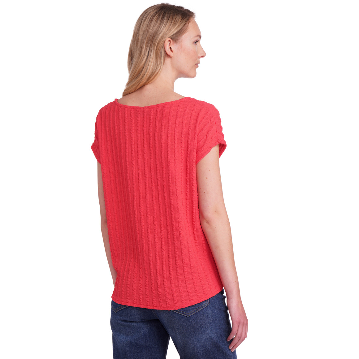 Gina Benotti Damen T-Shirt mit Strukturmuster rot