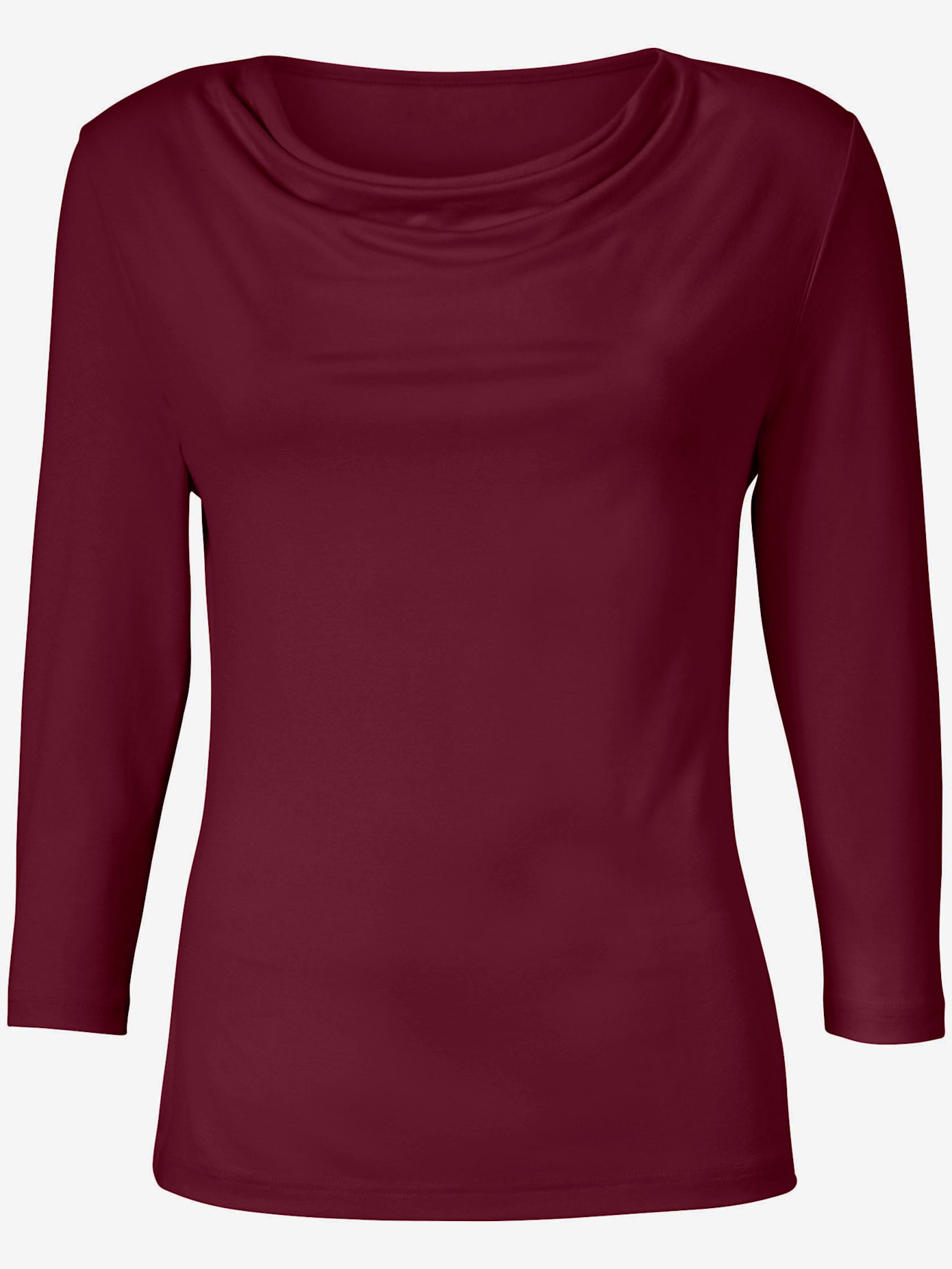 T-shirt femme souple col bénitier manches 3/4