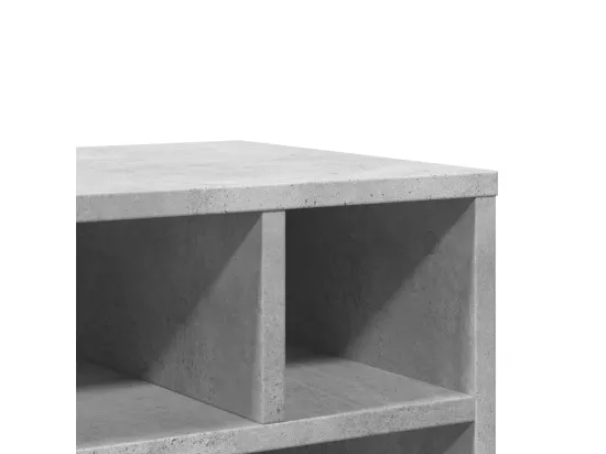 Support d'imprimante avec roulettes gris béton 41x32x48 cm