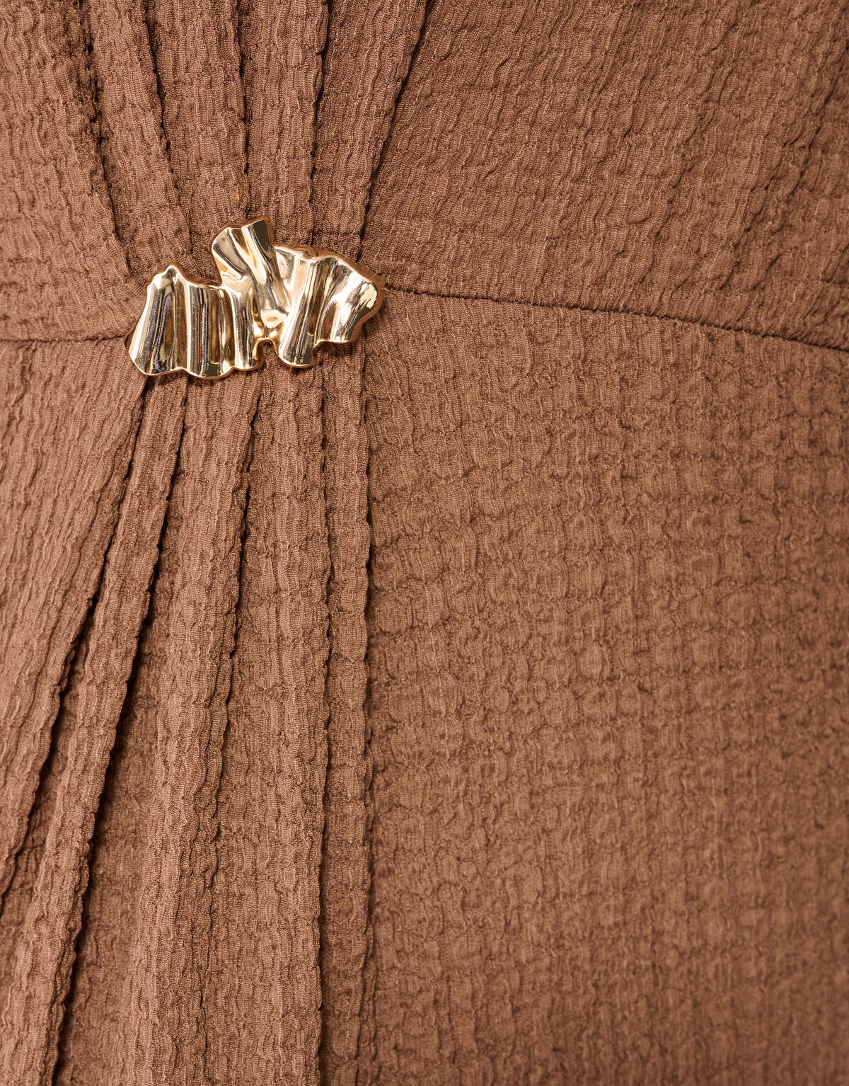 Organic Crinkle Maxi Jurk Bruin