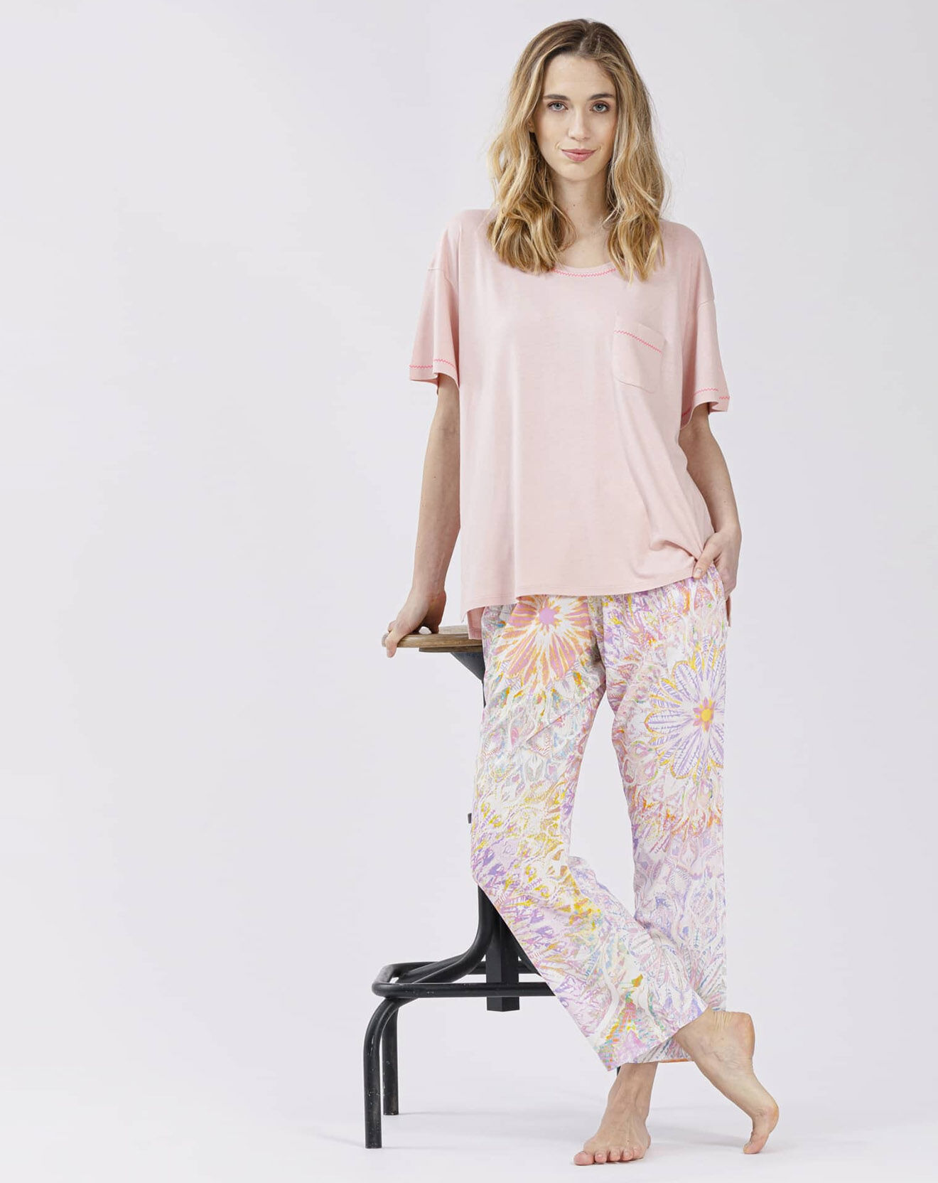 Le Chat Pyjama 7/8ème Fancy rose