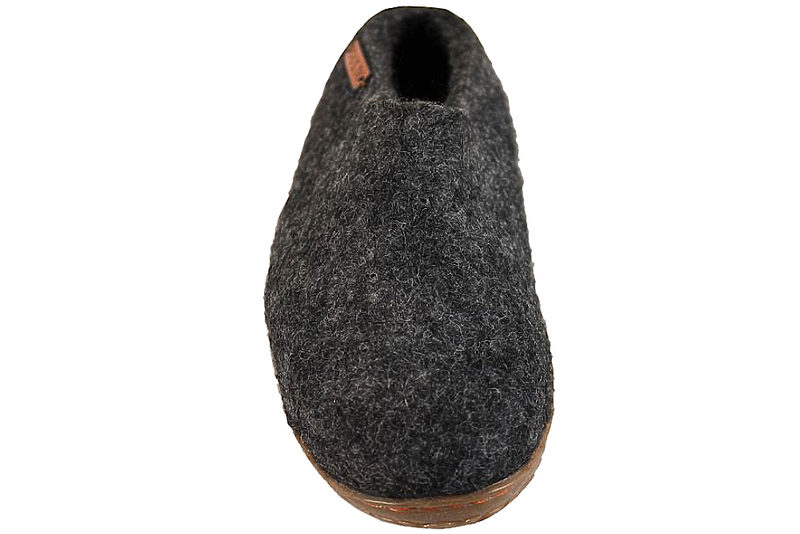 SHU´S OPEN HEEL CHARCOAL HJEMMESKO I KOKSGRÅ ULD