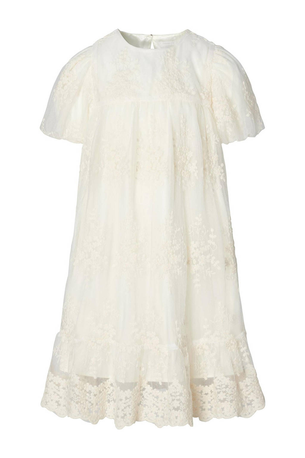 Noppies semi-transparante jurk Enshi met kant offwhite