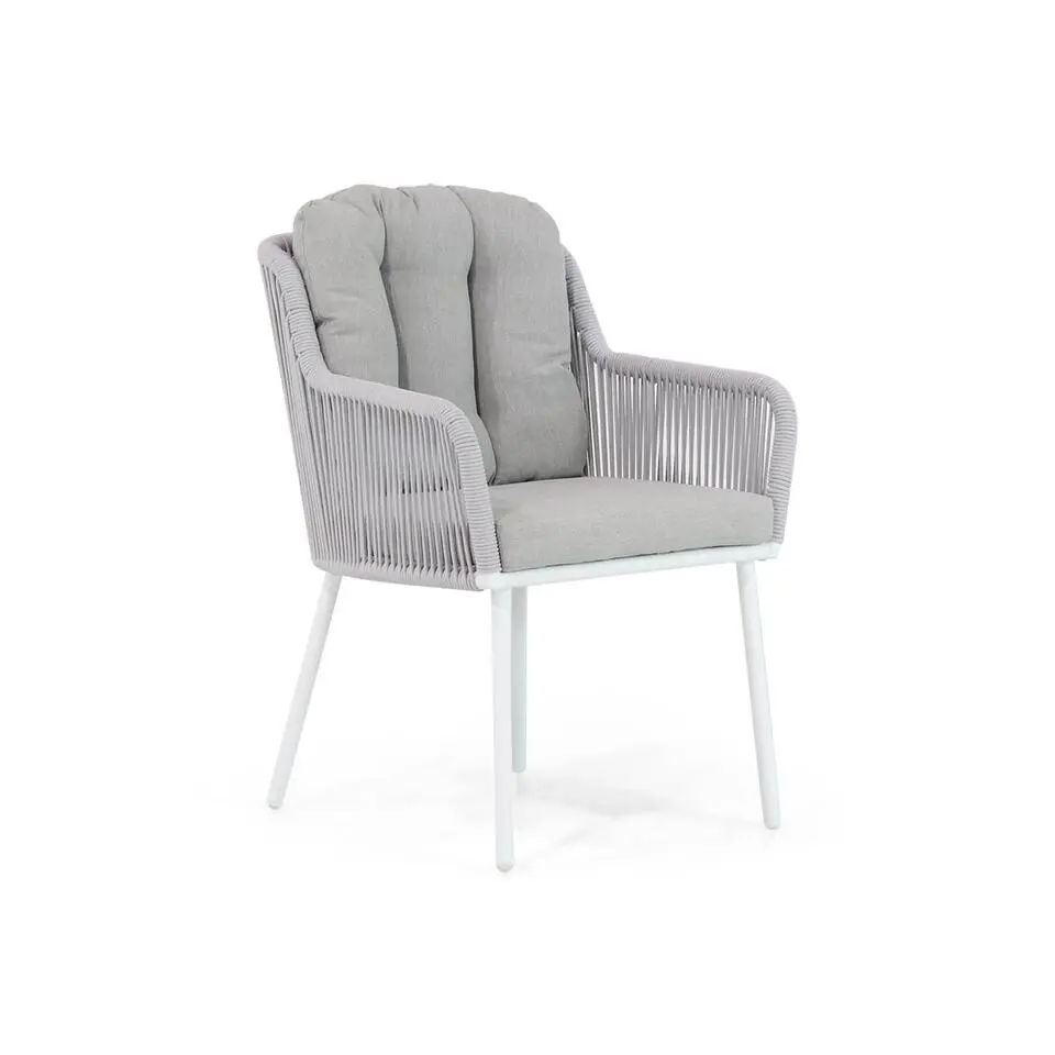 Tuinset 4 personen 180 cm Rope /Aluminium/polywood Wit Santika Furniture