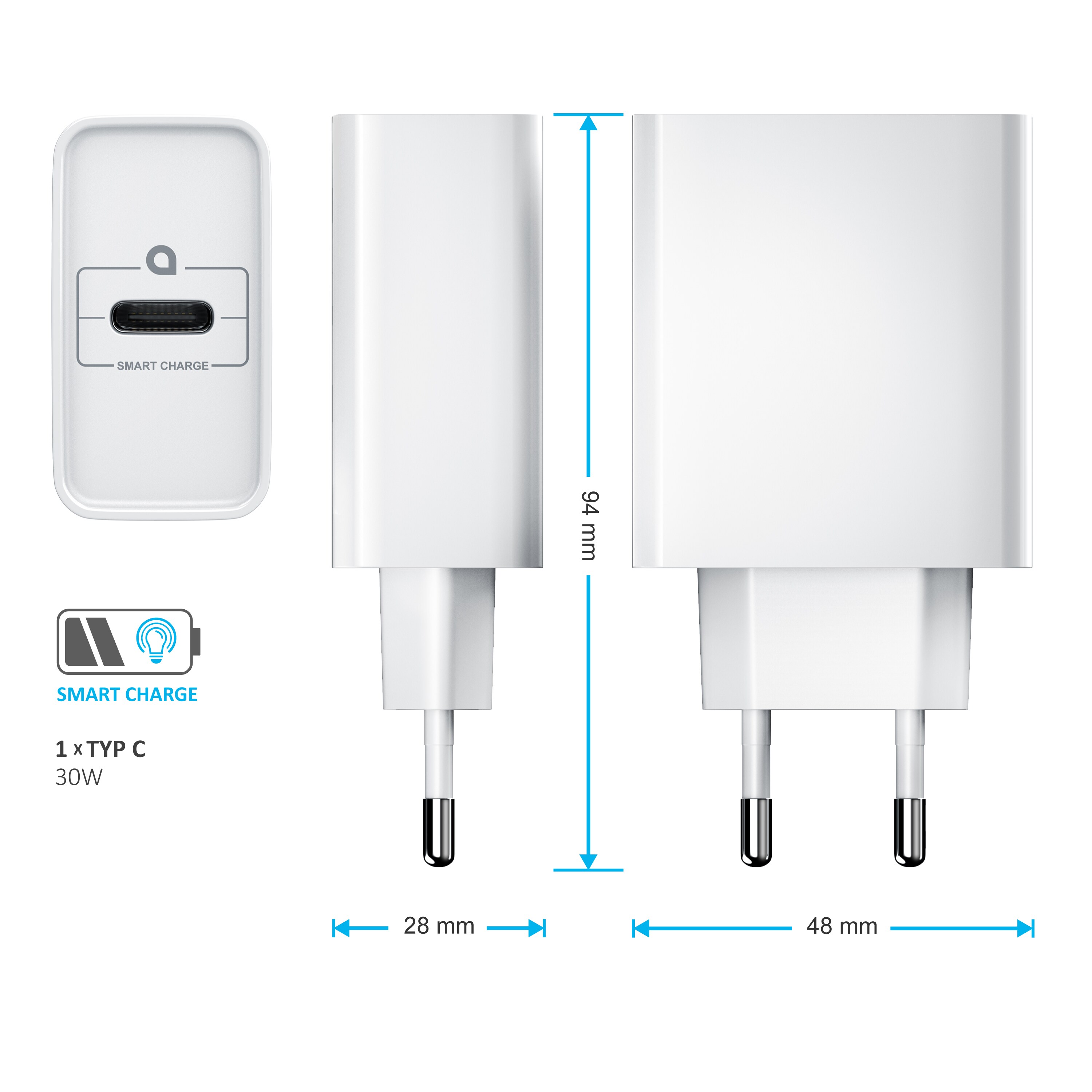 Aplic USB Typ C Ladegerät Netzteil mit Power Delivery - USB Charger - Schnellladefunktion - 30 Watt