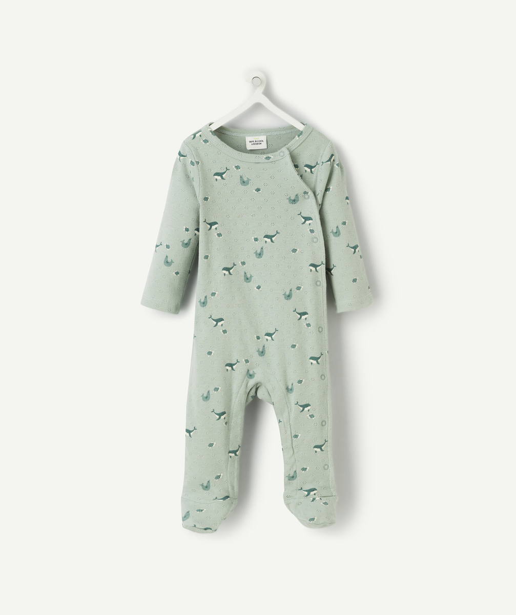 DORS BIEN EN COTON VERT AVEC IMPRIMÉ MARIN