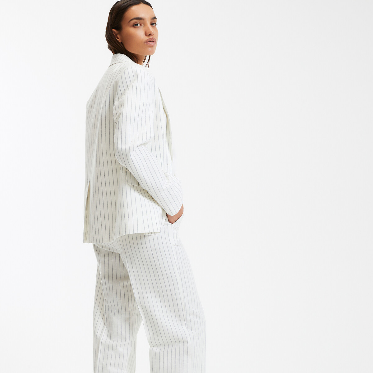 COLEÇÕES LA REDOUTE<br>Jaqueta larga às riscas