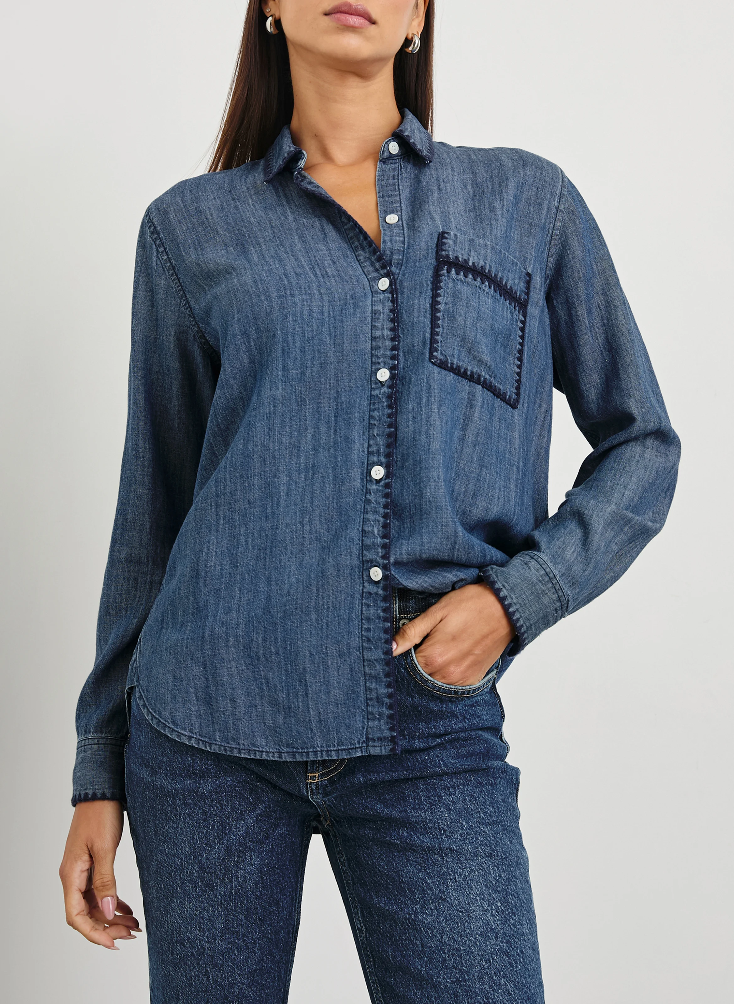 SAYA - Chemise col classique| Gris