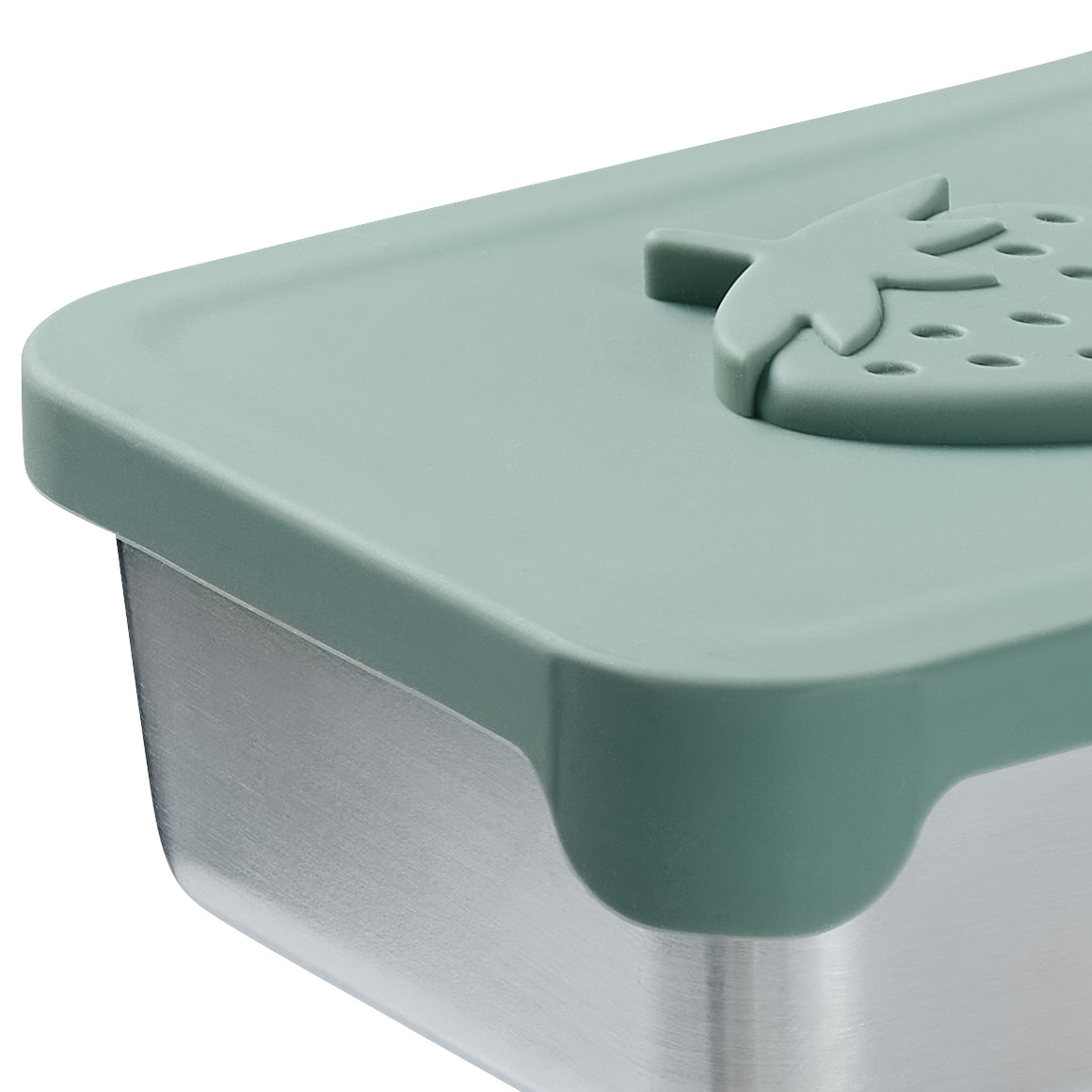 Topolino Pure Collection Kleine Brotdose aus Edelstahl salbei / silber