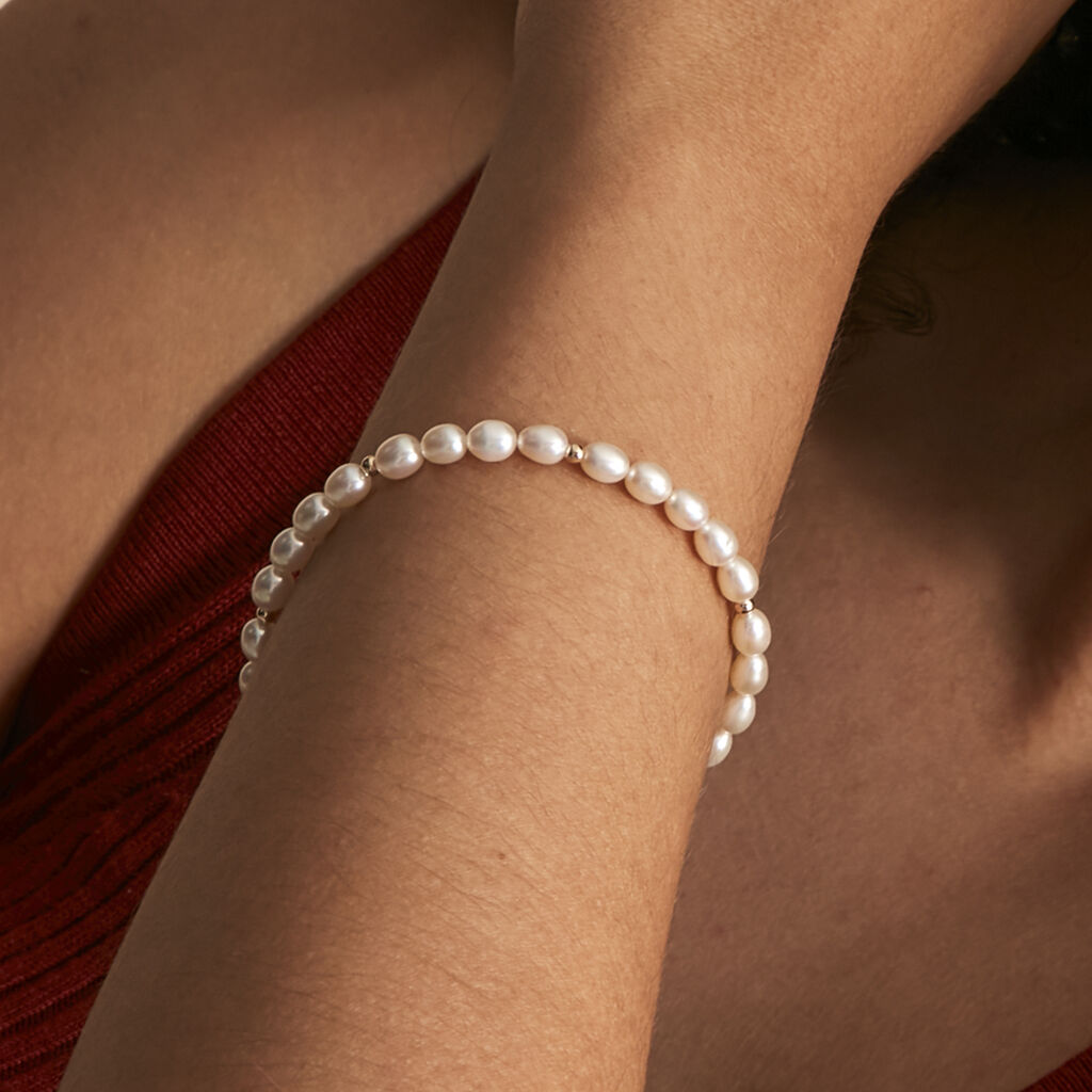 Bracelet Ciriola Or Jaune Perle De Culture