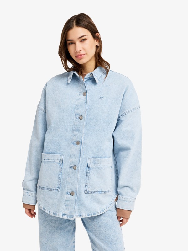 Kick Back Washed Surchemise Bleu Femme