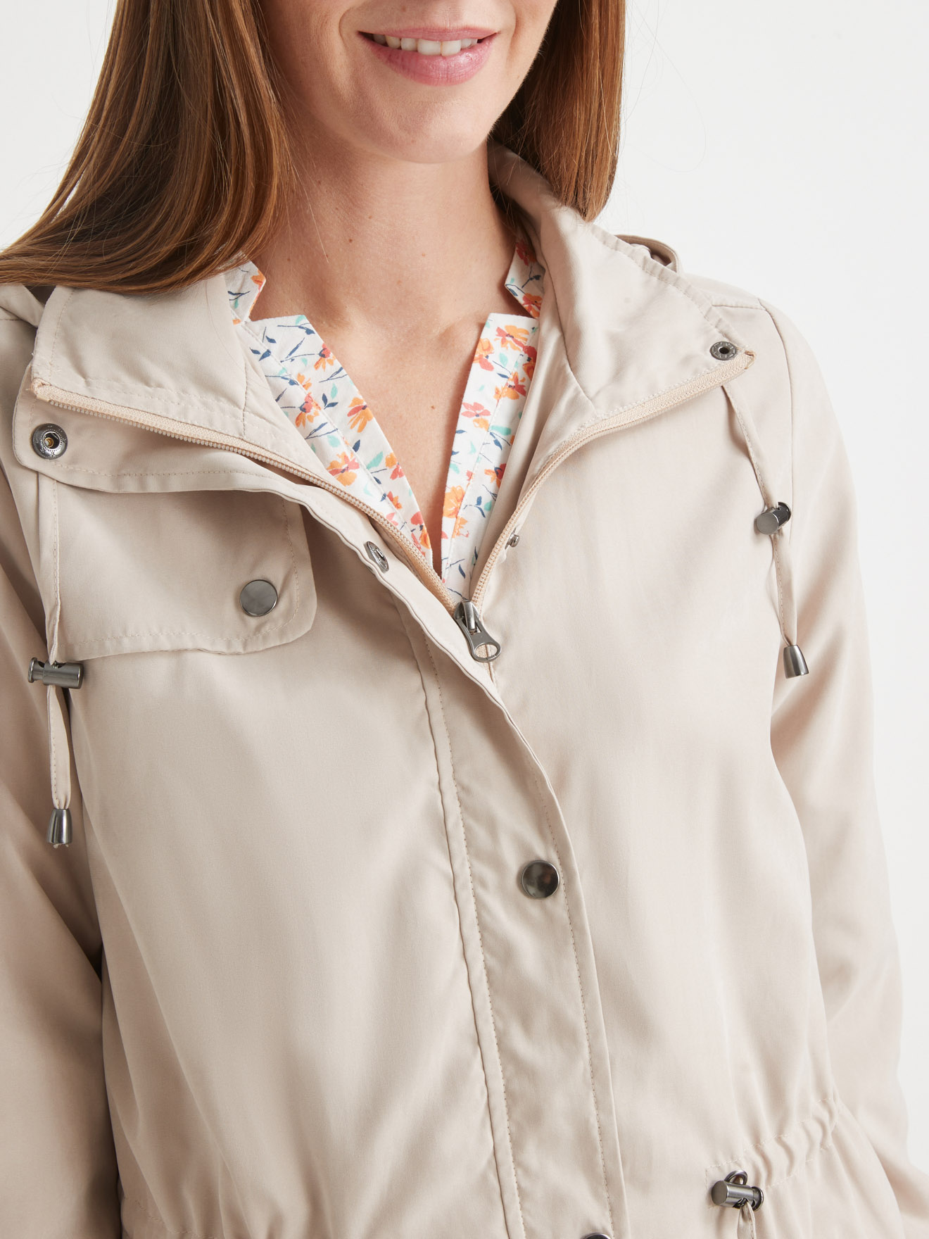 Parka déperlante toucher peau de pêche