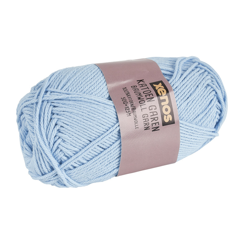 Garen katoen - babyblauw - 50 gram