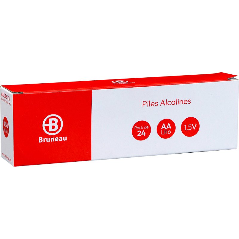 Bruneau - Pack de 24 piles Alcalines AA/LR06 - 1,5