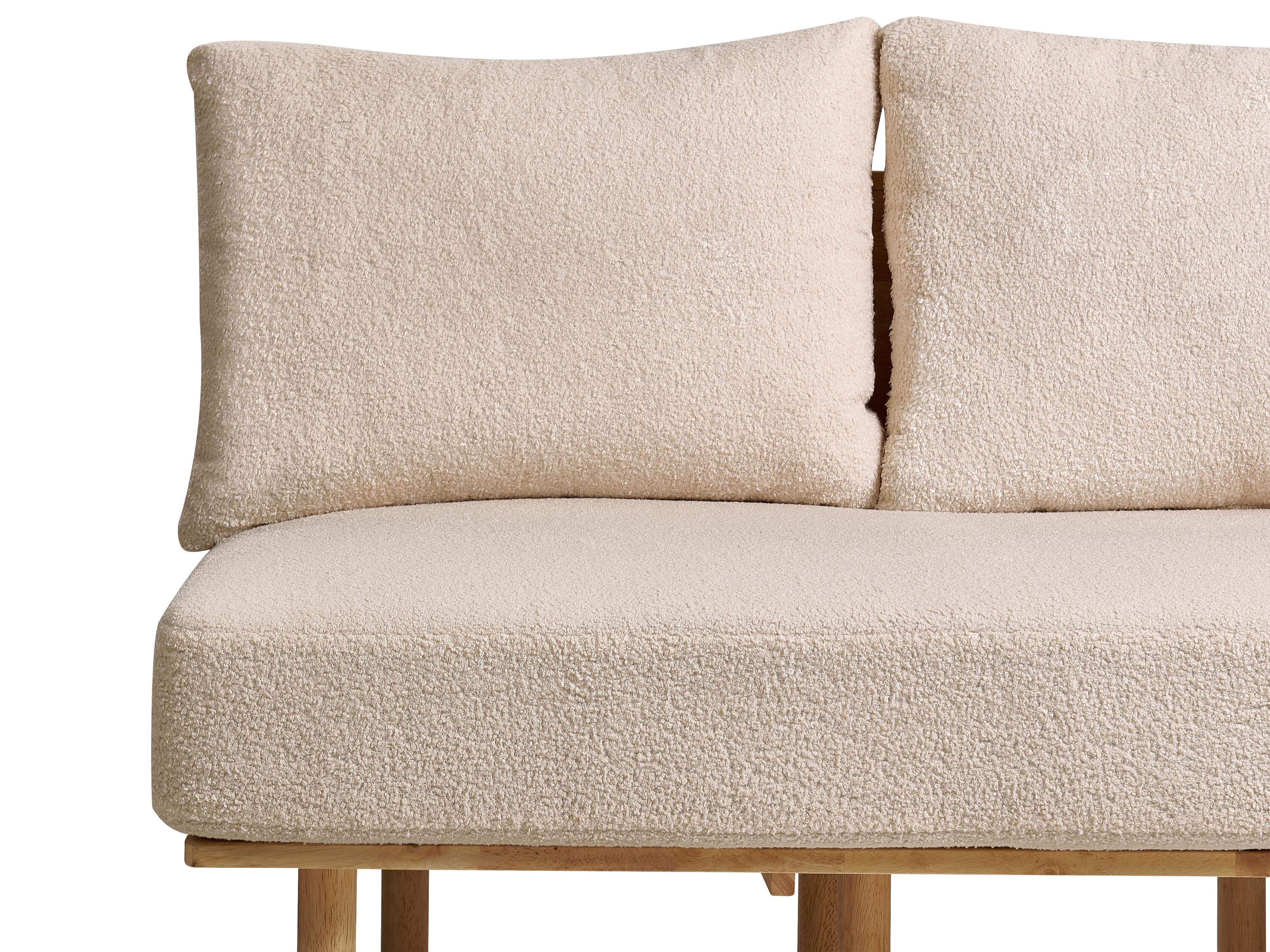 Bank 2-zits SALO Bouclé Beige met tafels
