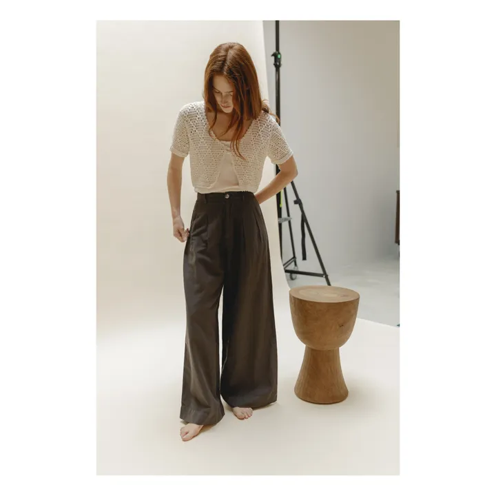 Emile et Ida Pantalon Zebulon Lin - Collection Femme | Gris anthracite
