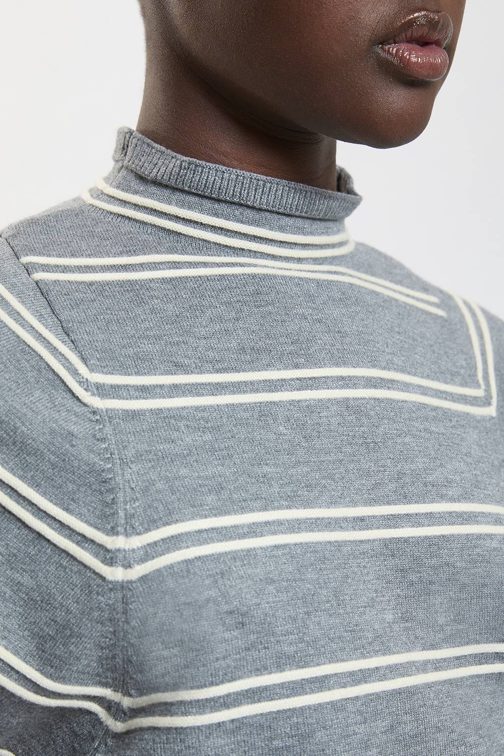 KarenMillen Haut Tricoté À Manches Longues Avec Détails Côtelés Aspect Laine