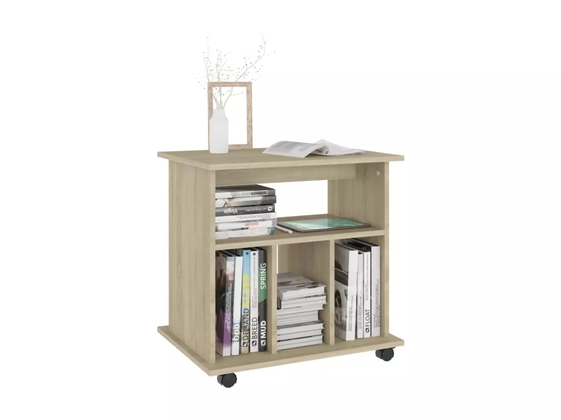 Armoire à roulettes Chêne sonoma 60x45x60 cm Bois d’ingénierie