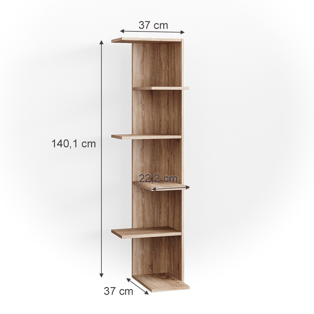 Vicco Bücherregal Standregal Eckregal Tera SON 6 Etagen Wandregal Nischenregal