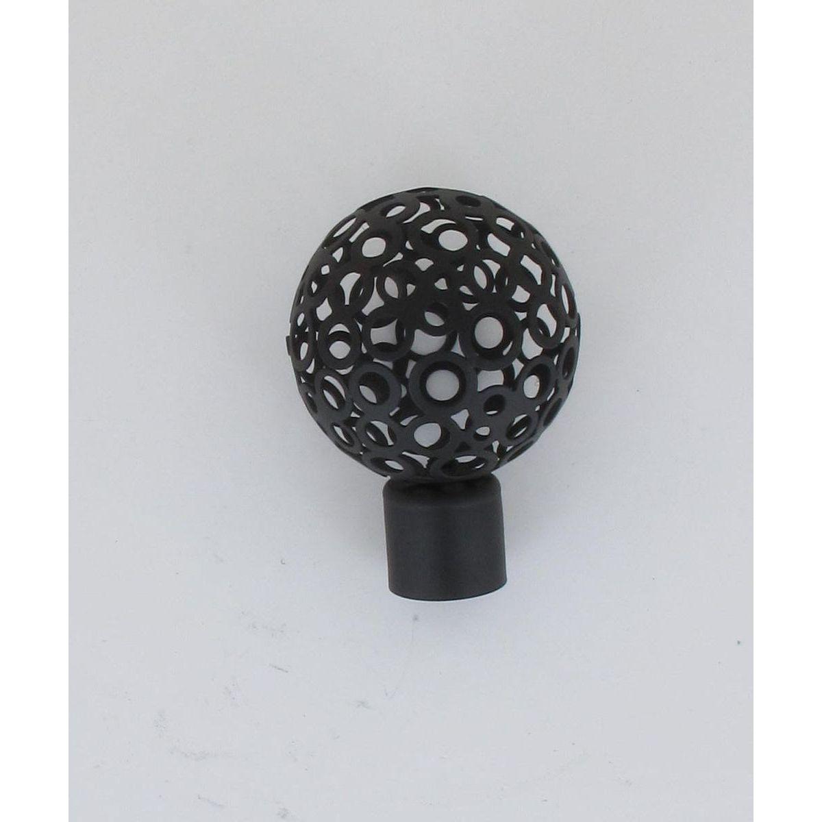 EMBOUT BOULE PERFOREE D20 X2 NOIR MAT