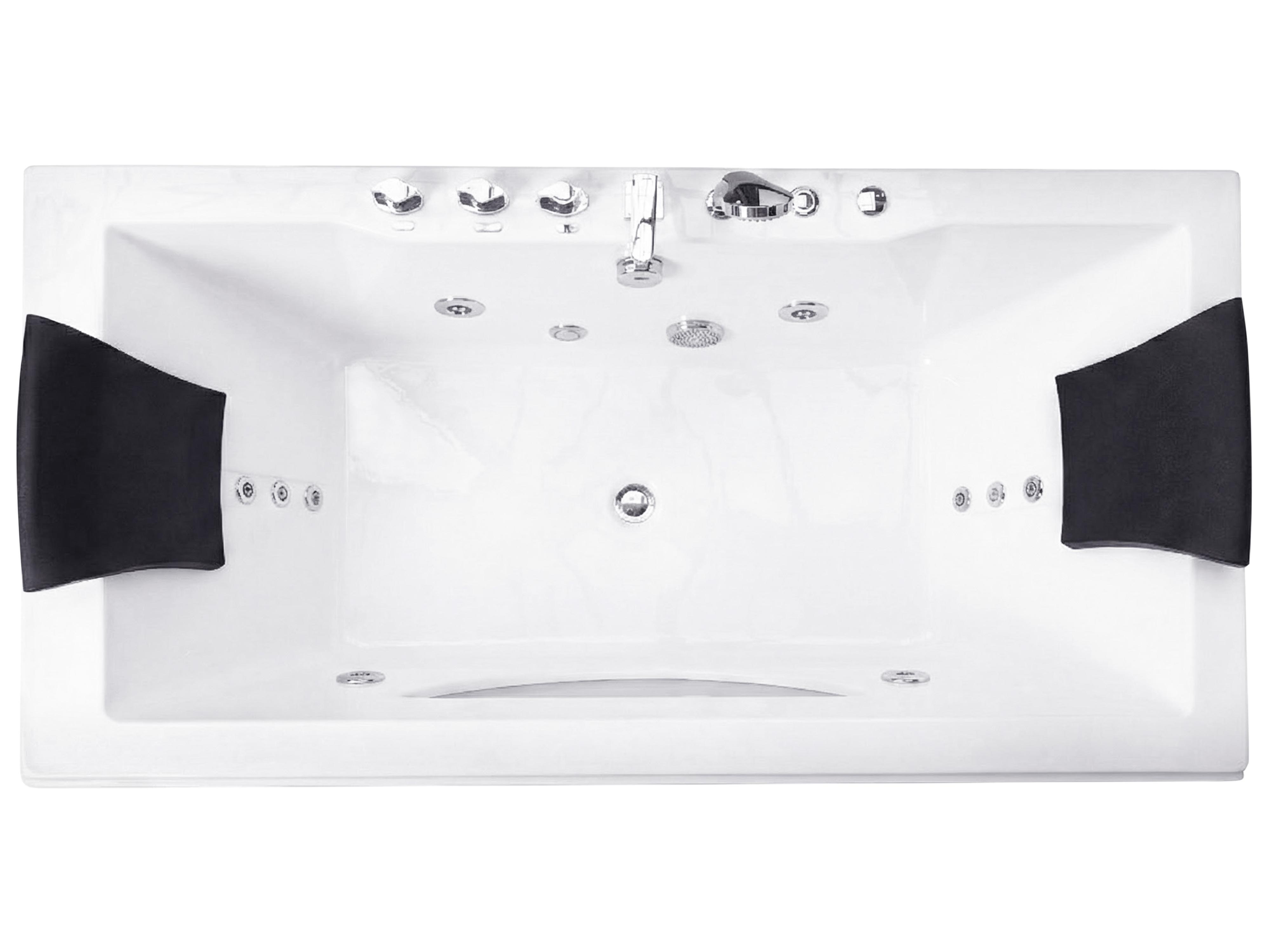 Hoek bubbelbad met LED HAWES 180 x 90 cm Wit